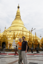 Ann and Jon at Shwedagon Pagoda - Yangoon, Burma