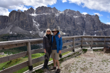 Ann and Jon Holmquist at Passo Gardena in the Dolomites, Italy